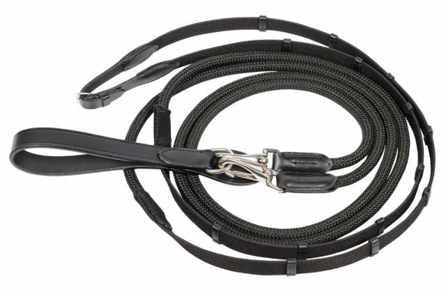 Rênes allemandes corde - Harry's Horse - Tissu et cuir