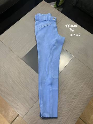 Pantalon équitation femme ou mixte bleu clair ciel tail