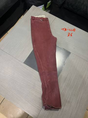 Pantalon équitation femme ou mixte rouge bordeaux taill