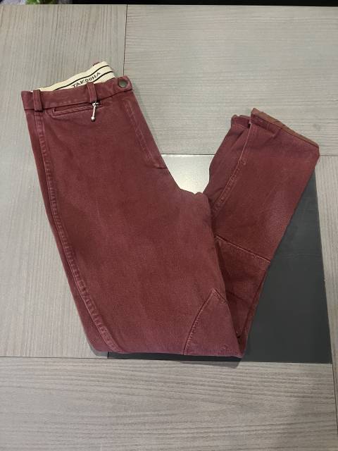 Pantalon &eacute;quitation femme ou mixte rouge bordeaux taill