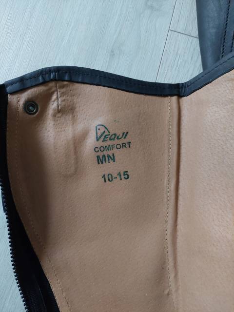 Mini chaps Equicomfort 10-12 ans en cuir noir