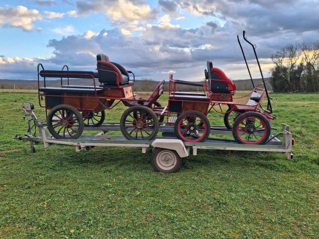 Vends ensemble remorque et calèches 