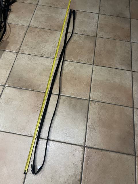 Rênes Tissus toile à arrêtoir en Cuir noir  