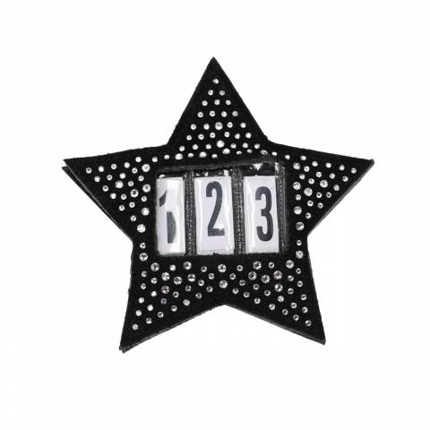 Porte num&eacute;ros Jipp noir - QHP - &Eacute;toiles avec strass