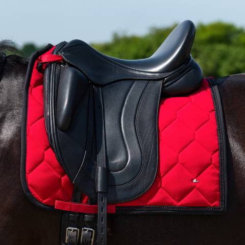 Tapis de selle Oakleigh - QHP - Rouge profond avec strass