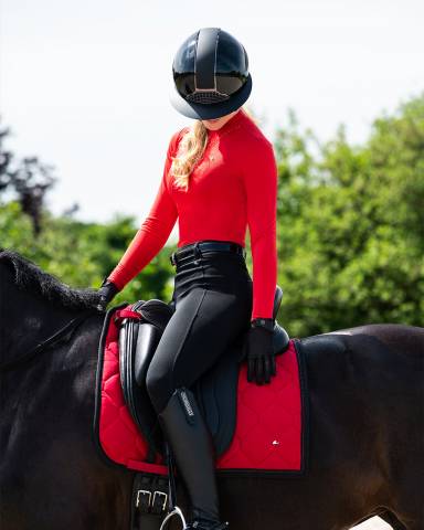 Tapis de selle Oakleigh - QHP - Rouge profond avec strass