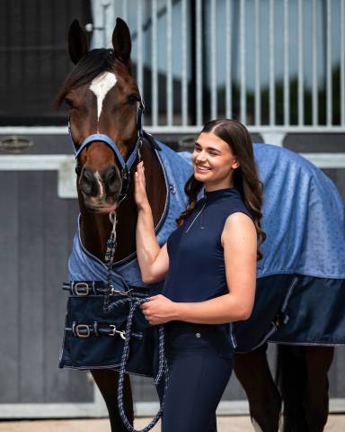 Polo sport sans manche Aubr&eacute;e - QHP - Tissu stretch