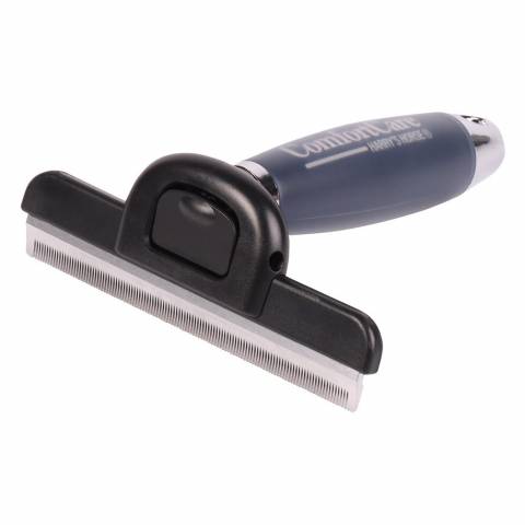 Peigne de mue XL cheval lame inox poign&eacute;e gel