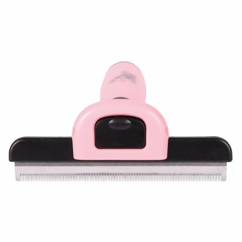 Peigne de mue XL cheval lame inox poign&eacute;e gel