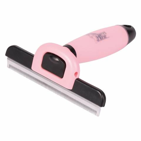 Peigne de mue XL cheval lame inox poign&eacute;e gel