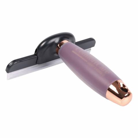 Peigne de mue XL cheval lame inox poign&eacute;e gel