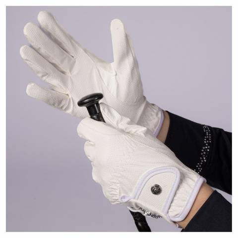 Gants équitation TopGrip Blanc - Harry's Horse - Excellente adhérence