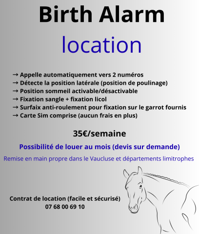 Location Birth Alarm lite 2.0 / Ceinture de poulinage