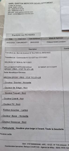 Selle Gaston Mercier mod&egrave;le Muze 