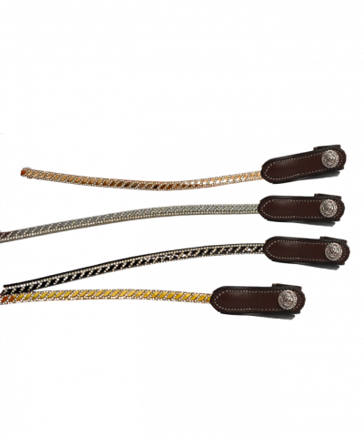 Frontal brillant Las Vegas - Flags and Cup - Cristaux et cuir