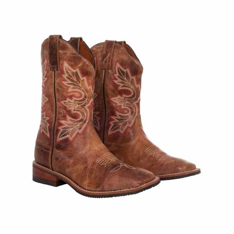 Bottes western Pool's - Brun - Cuir pleine fleur
