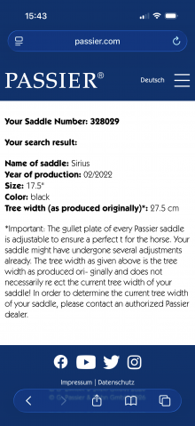 Selle Sirius Passier taille 17,5