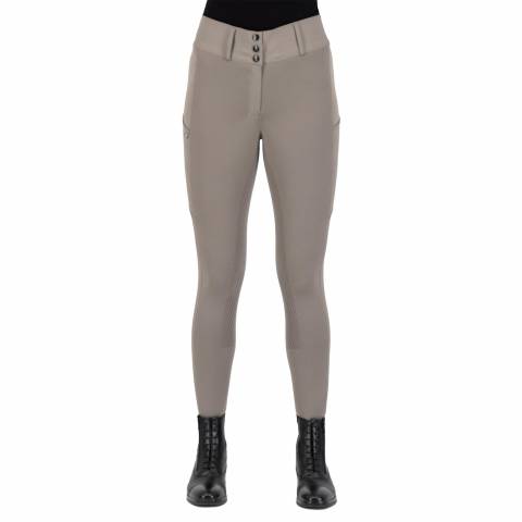 Pantalon d'équitation gris ER Amaya Full Grip pour femme