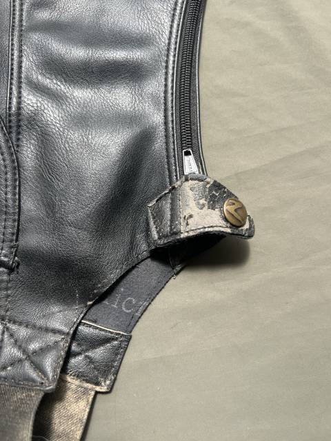 Mini chaps cuir noir d&rsquo;&eacute;quitation mixte femme homme    