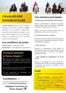 Cavalier&middot;&egrave;re Soigneur&middot;euse