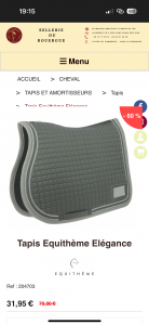 Tapis de selle Equith&egrave;me &eacute;l&eacute;gance 