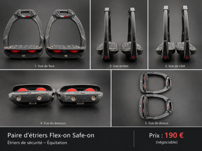 Paire d&rsquo;&eacute;triers Flex-on Safe-on noir rouge