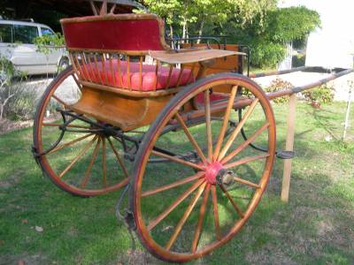 Cal&egrave;che cheval ancienne et harnais cuir complet