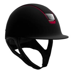 Casque Samshield Shadowmatt avec liseré rouge metallic