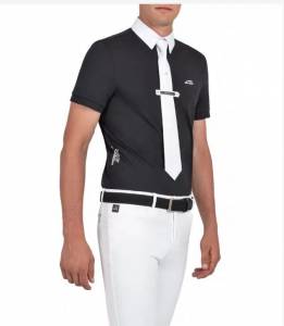 Polo de concours homme Equiline Celicec noir