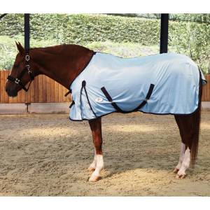 Chemise anti-mouches JMR pour double poney et cheval - bleu clair