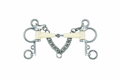 Mors pelham simple brisure - Happy Mouth - acier inoxydable