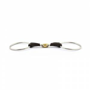 Mors grands anneaux double brisure recouvert de cuir - Jump'in