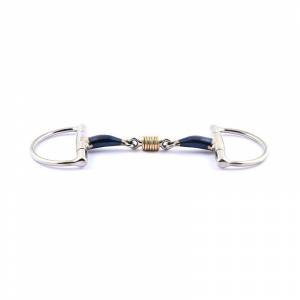 Mors à olives blue steel avec double brisure et anneaux en cuivre