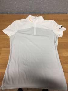 RG - Polo De Compétition Jersey/Mesh Zip Femme Blanc