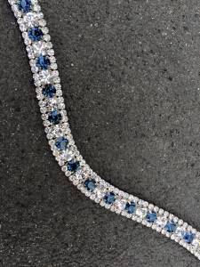 Frontal cristaux argent et marine - Strass