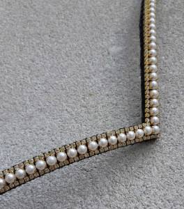 Frontal strass blanc et grosses perles - Strass