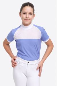 Polo de concours équestre BABY BLUE MESH KIDS - Cavalliera - Manches courtes