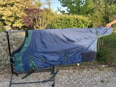 Couverture cheval bleu ext&eacute;rieur chaud  Taille 130 voir
