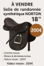 Selle Norton randonnée 18” synthétique – État neuf –