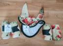 Bandes de polo + bonnet motif coquelicot