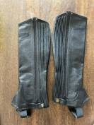 Mini-chaps Equith&egrave;me cuir noir taille M