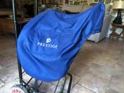 VENDS SELLE PRESTIGE CUIR BOVIN LISSE NOIR, LISERE BLEU