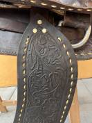 Selle western en cuir grav&eacute;e &ndash; Tr&egrave;s bel &eacute;tat
