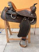 Selle western en cuir grav&eacute;e &ndash; Tr&egrave;s bel &eacute;tat