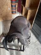 Selle randonn&eacute;e style western Fouganza Escape marron 