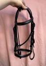 Ensemble bridon demi rond + r&ecirc;nes lisses T. Cob noir