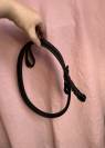 Ensemble bridon demi rond + r&ecirc;nes lisses T. Cob noir