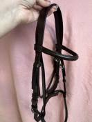 Ensemble bridon demi rond + r&ecirc;nes lisses T. Poney havan
