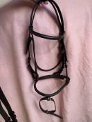 Ensemble bridon demi rond + r&ecirc;nes lisses T. Poney havan