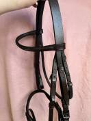 Ensemble bridon demi rond + r&ecirc;nes lisses T. Poney havan